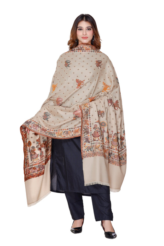 TOOSH MODA شالات جاكار نسائية (بيج)