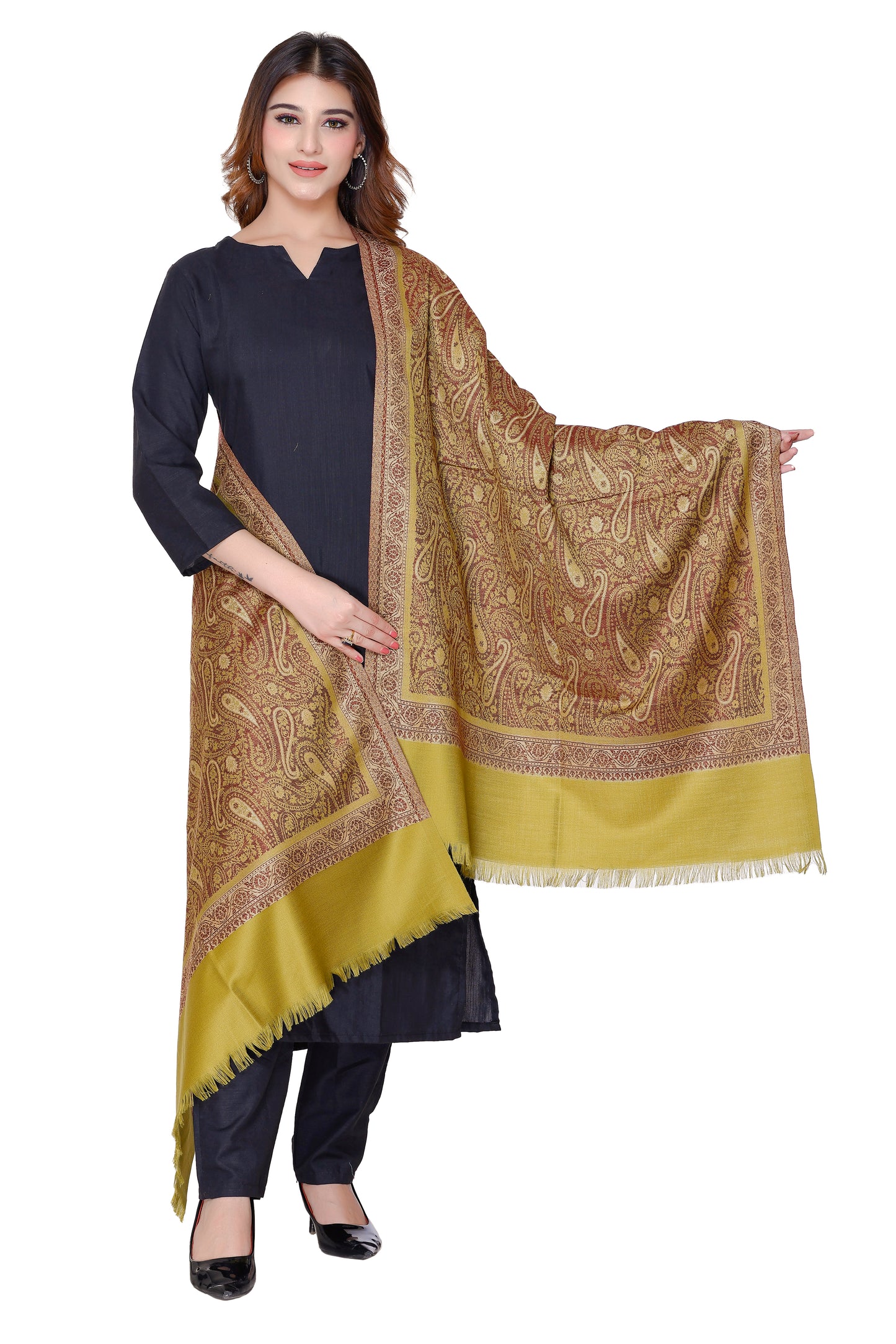 TOOSH MODA شالات جاكار نسائية (زيتوني)