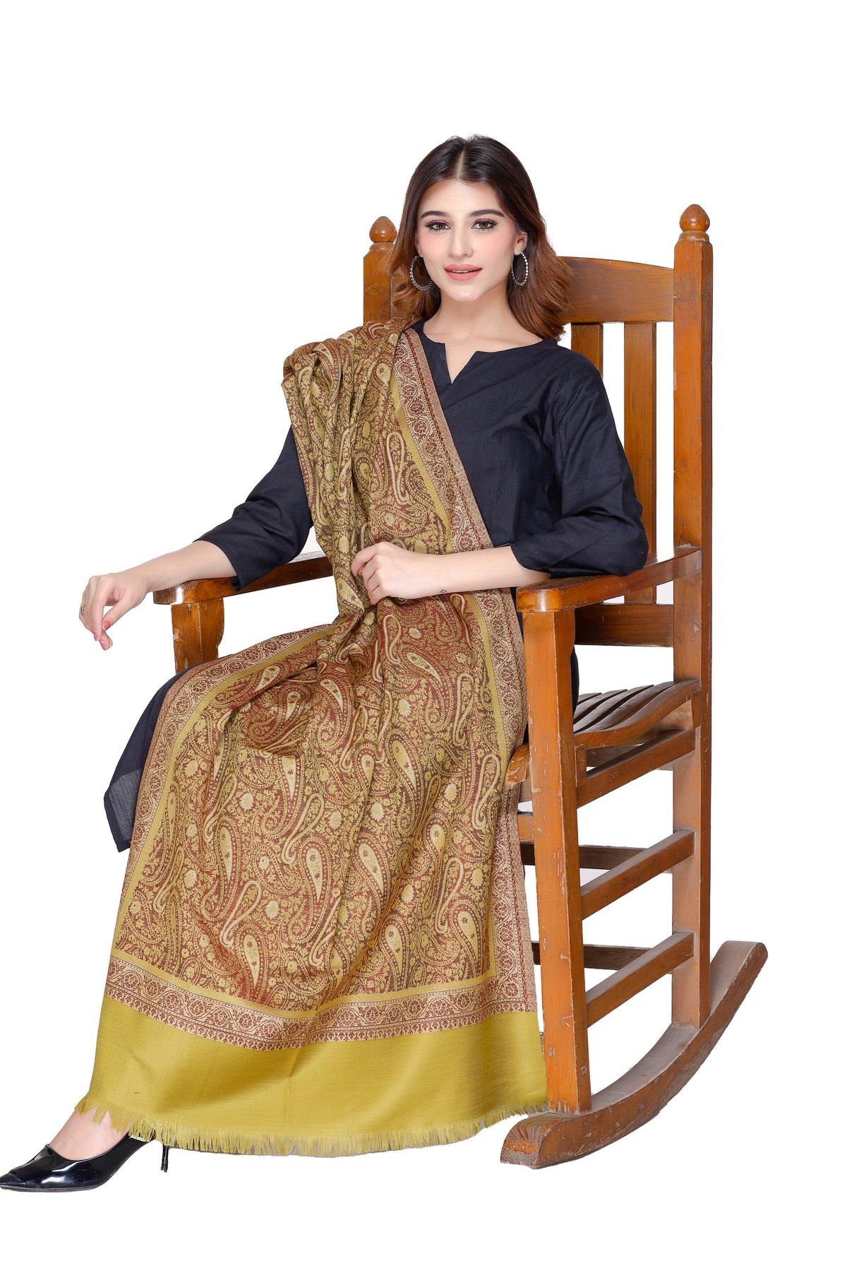 TOOSH MODA شالات جاكار نسائية (زيتوني) - Image 4