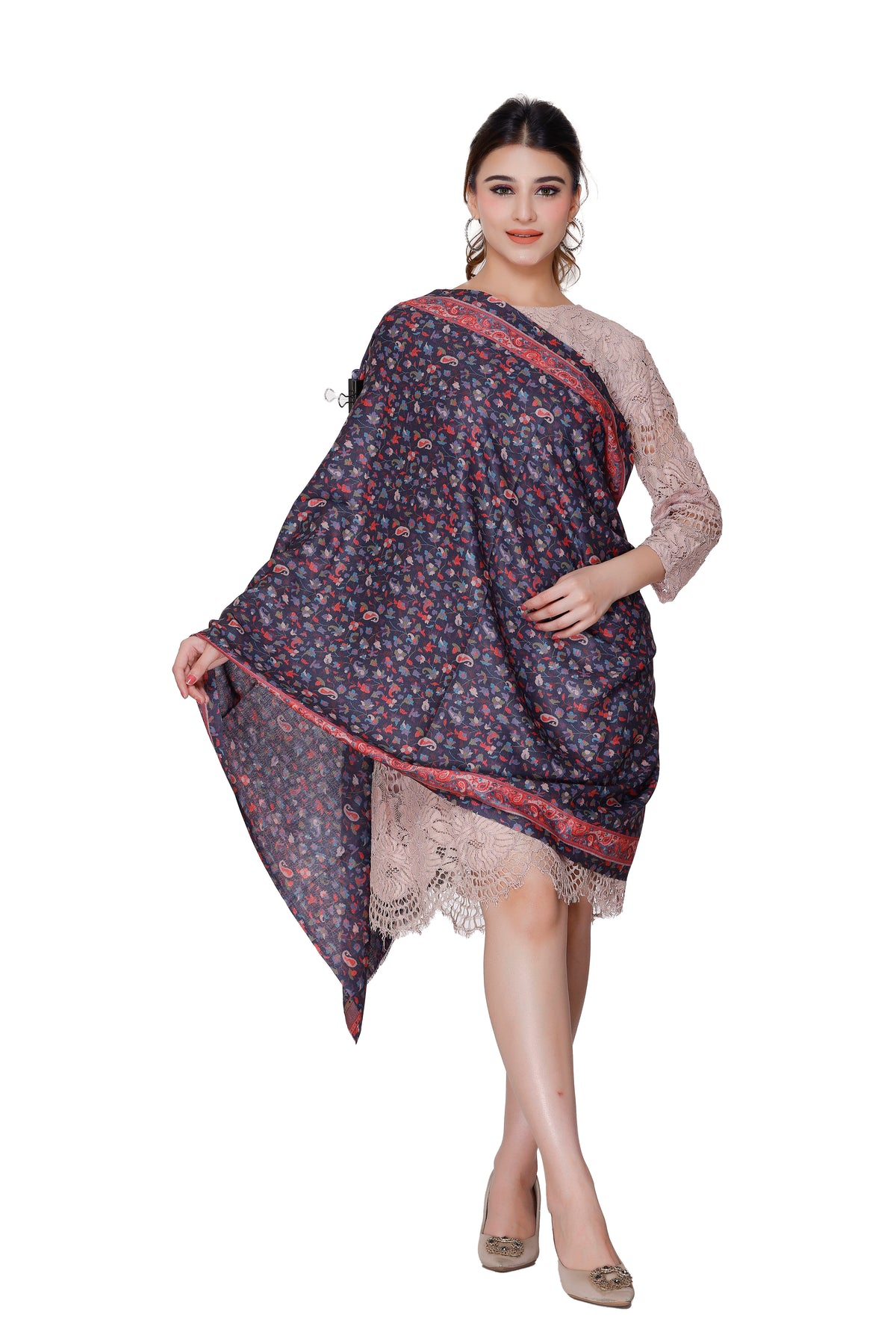 TOOSH MODA شالات نسائية مطبوعة (أسود) - Image 2