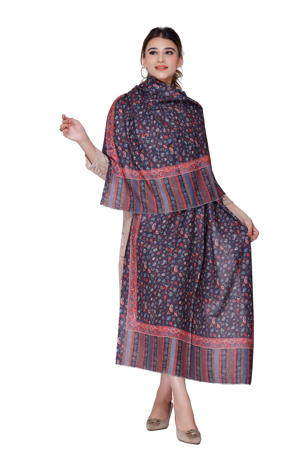 TOOSH MODA شالات نسائية مطبوعة (أسود) - Image 4