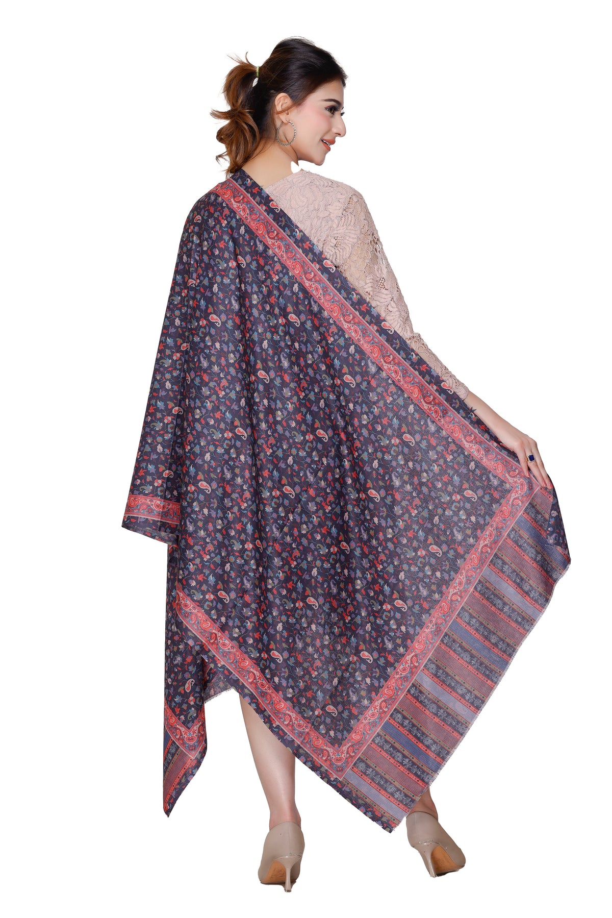 TOOSH MODA شالات نسائية مطبوعة (أسود) - Image 5