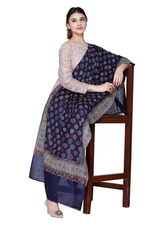 TOOSH MODA شالات جاكار نسائية (أزرق)