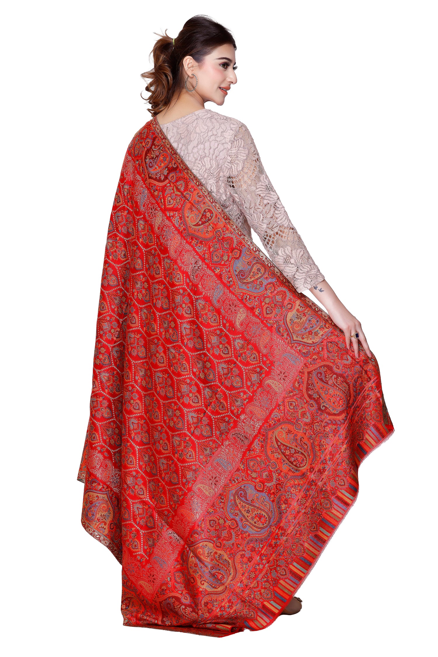 Silk Modal Shawl with Golden Zari