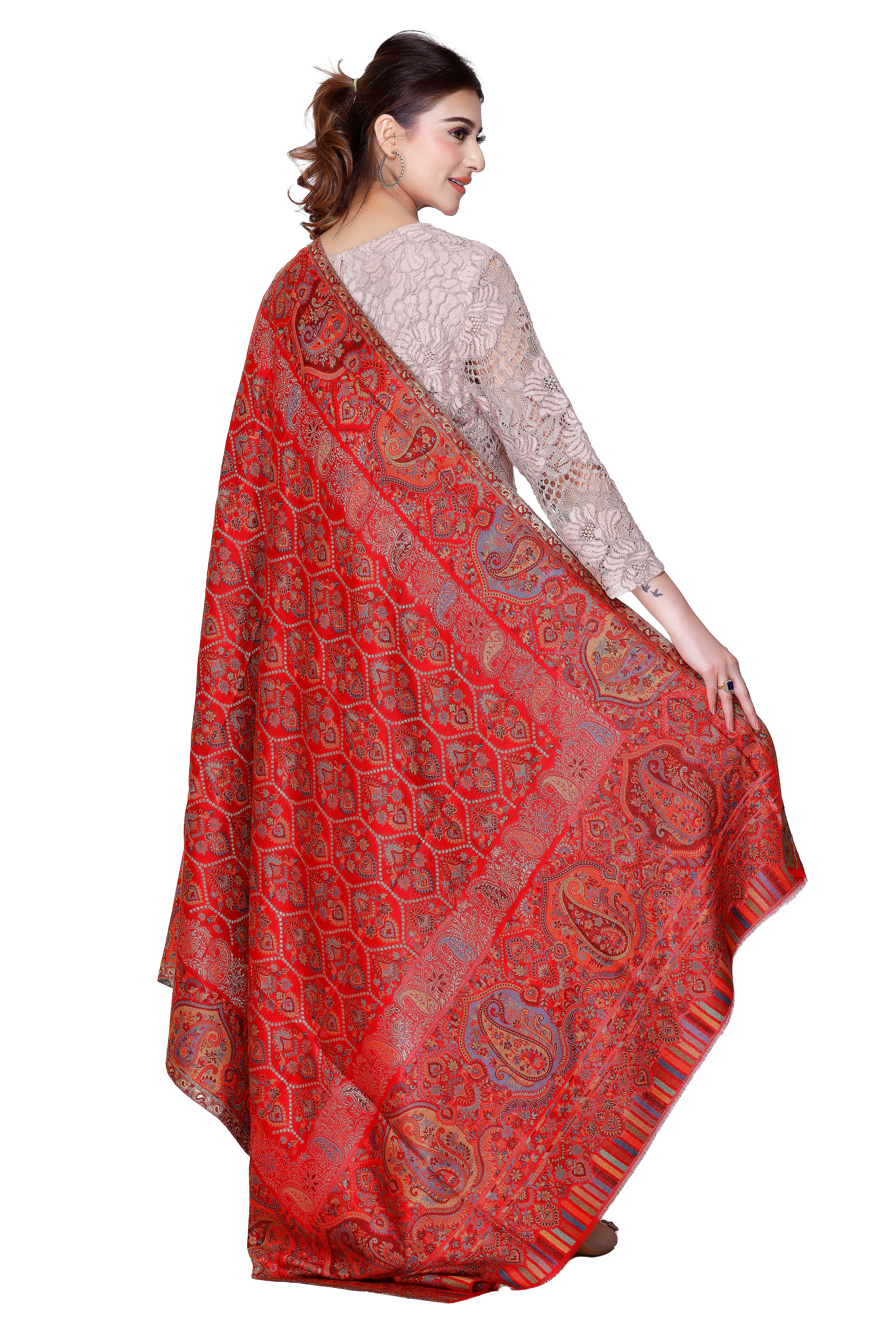 Silk Modal Shawl with Golden Zari