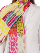 Women's Multi Colour Designer Art Modal Stole - Thumbnail 4
