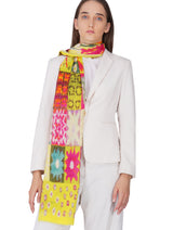 Women's Multi Colour Designer Art Modal Stole - Thumbnail 2