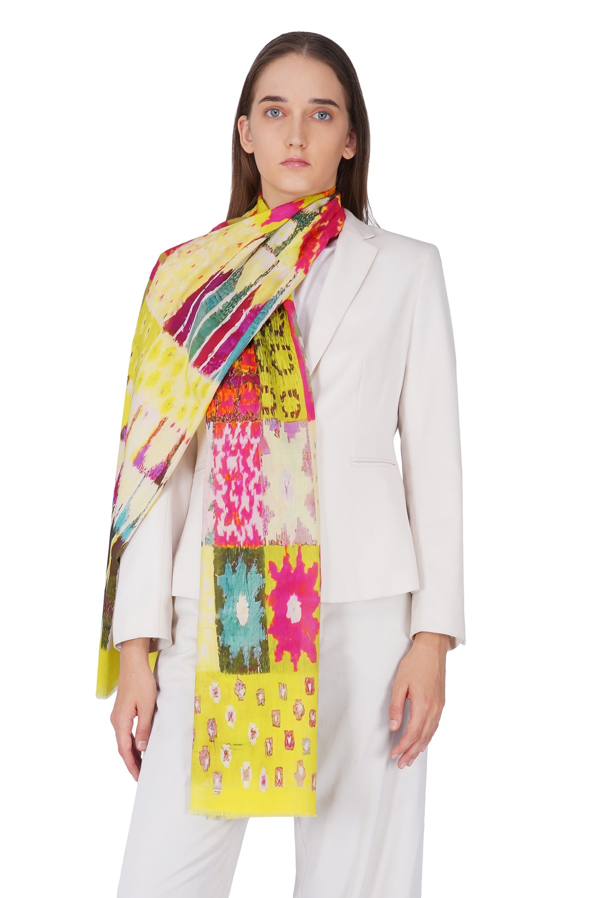 Women's Multi Colour Designer Art Modal Stole - Image 3