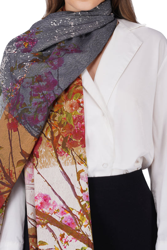 Women's Multi Colour Artistic Pure Cotton Elegant Shawl