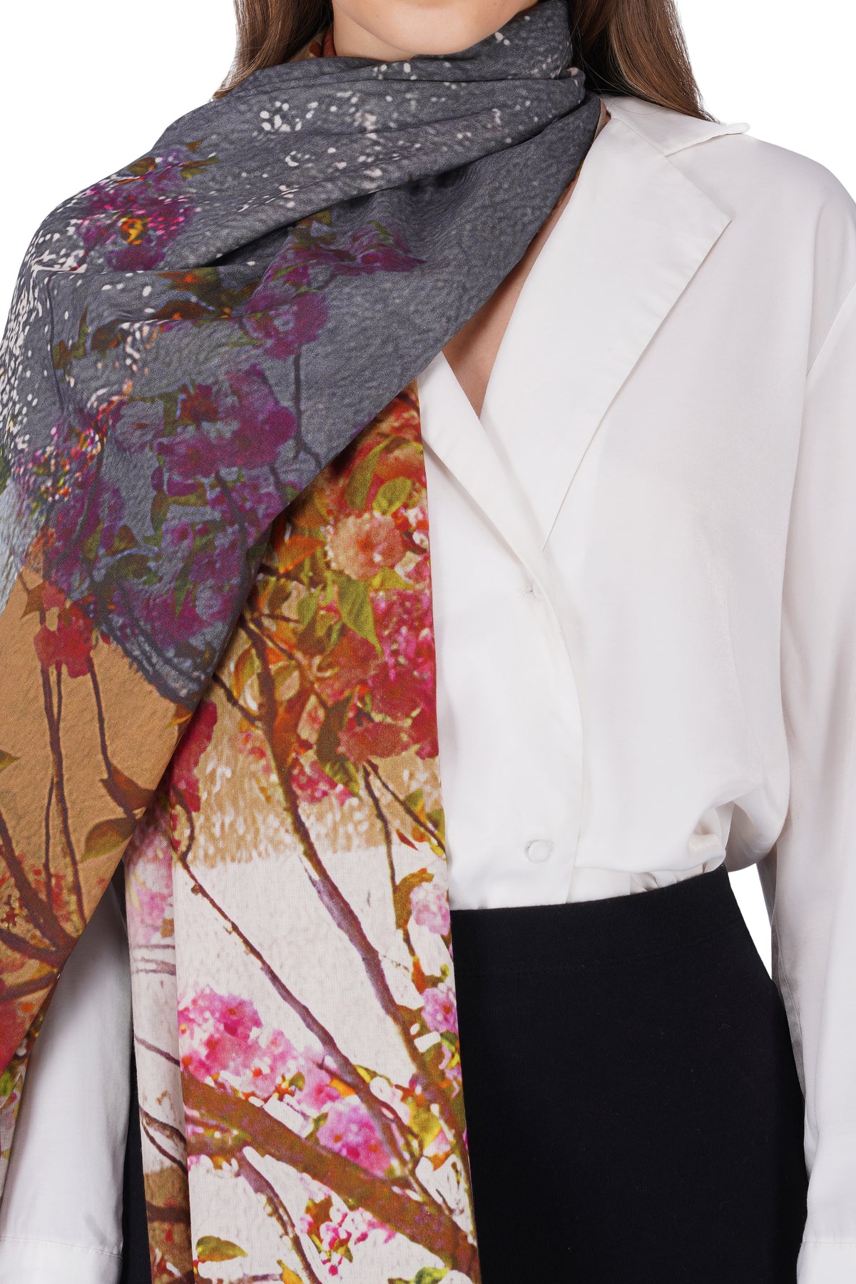 Women's Multi Colour Artistic Pure Cotton Elegant Shawl - Image 2