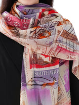 Women's Beige Soft Cotton Elegant Printed Stole - Thumbnail 3