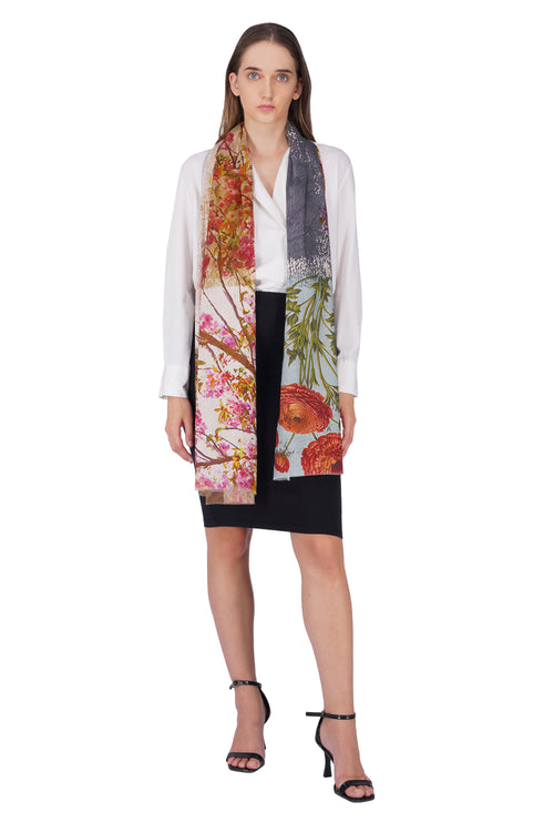 Women's Multi Colour Artistic Pure Cotton Elegant Shawl