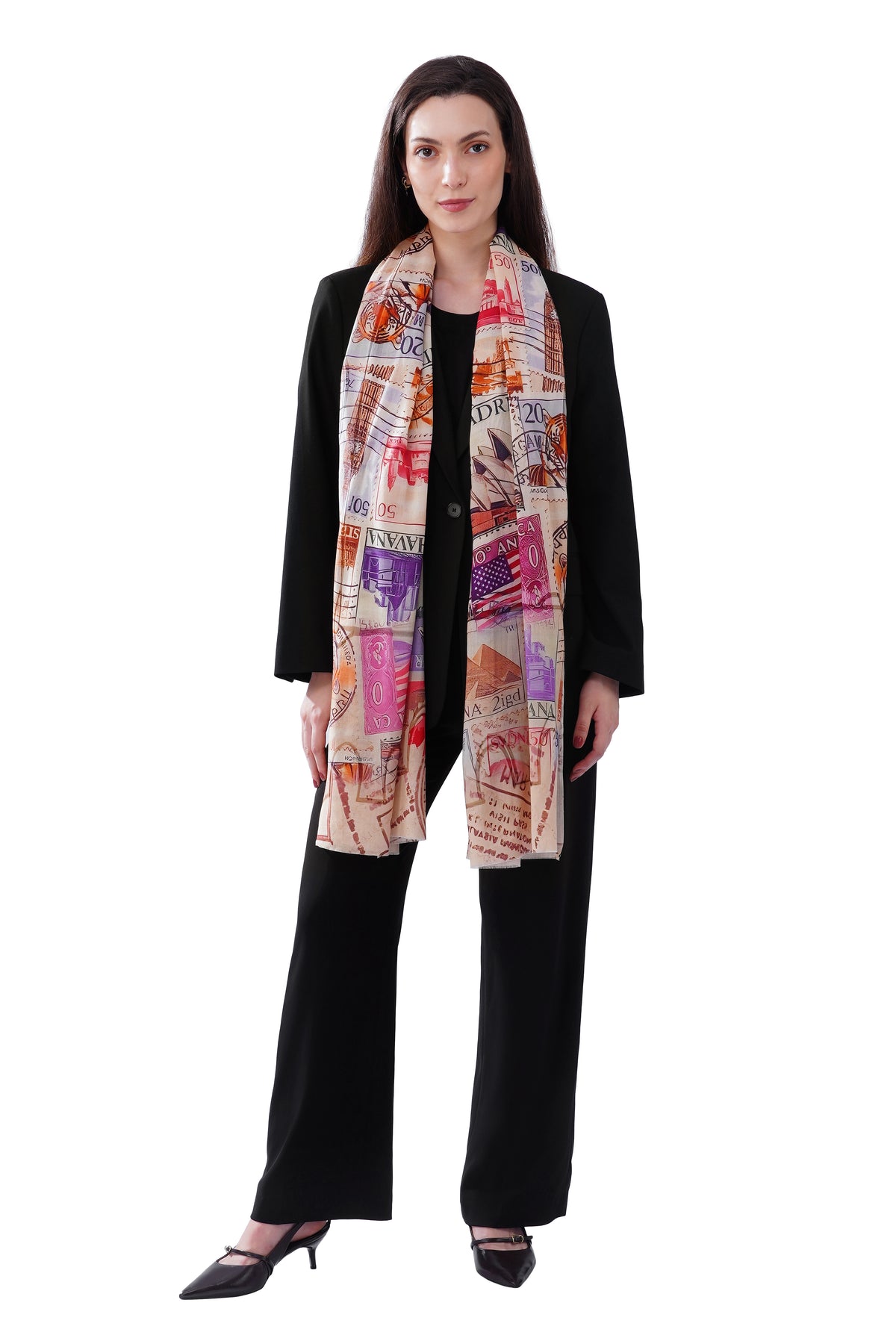 Women's Beige Soft Cotton Elegant Printed Stole - Image 1