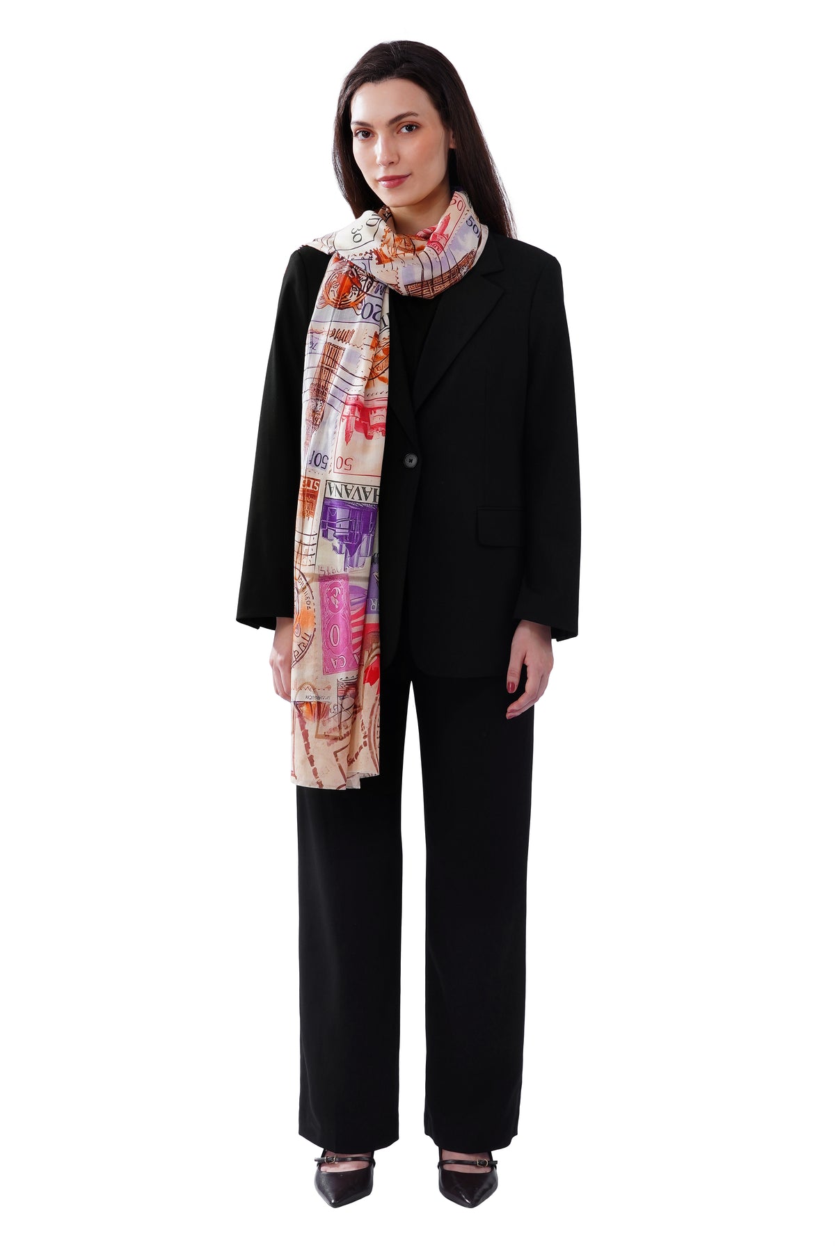 Women's Beige Soft Cotton Elegant Printed Stole - Image 4