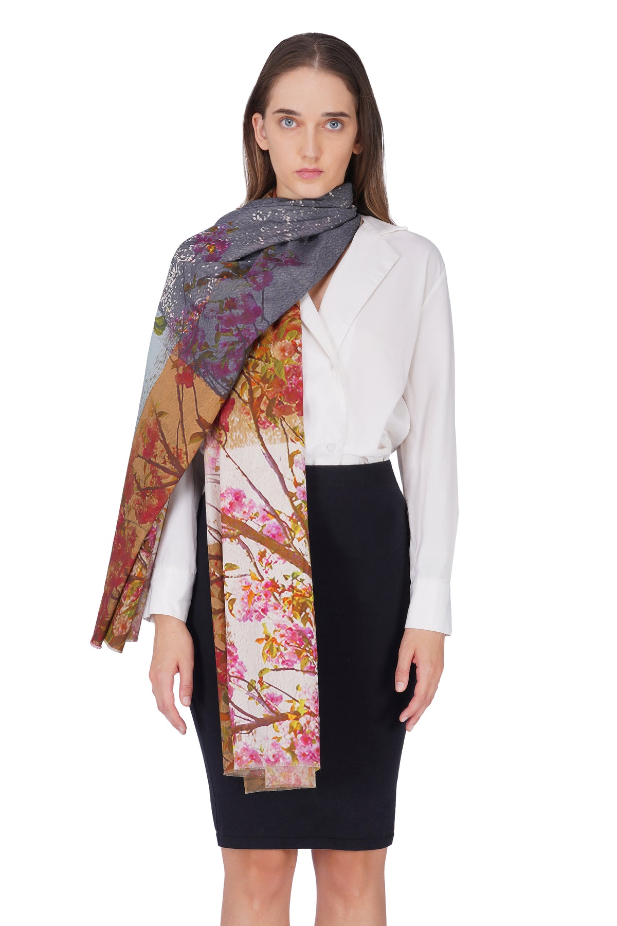 Women's Multi Colour Artistic Pure Cotton Elegant Shawl - Image 4