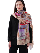 Women's Beige Soft Cotton Elegant Printed Stole - Thumbnail 2