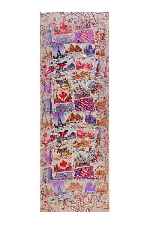 Women's Beige Soft Cotton Elegant Printed Stole