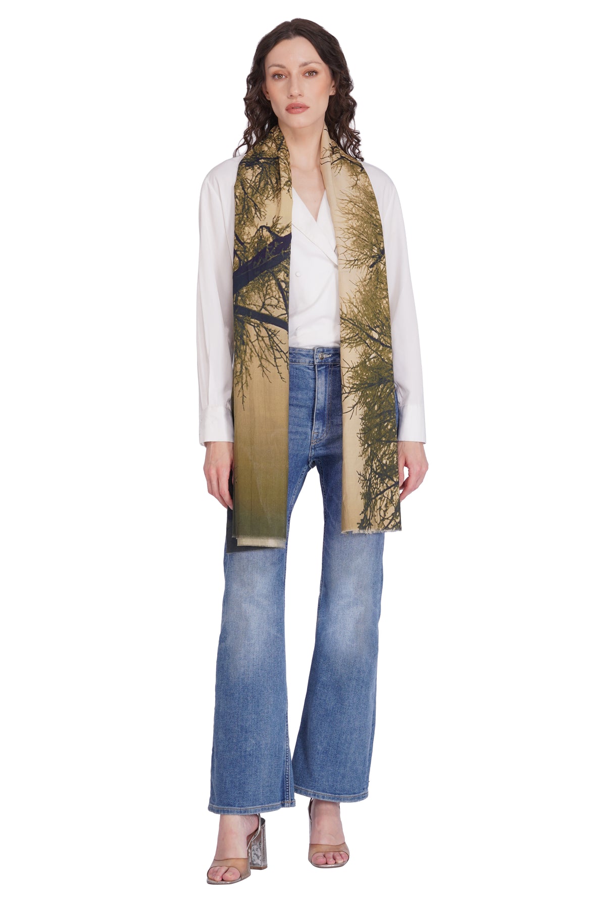 Toosh Moda Women's Beige Natural Cotton Elegant Designer Stole - Image 1