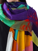 Women's Multi Colour Artistic Premium Cotton Stole - Thumbnail 3