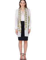Women's White Contemporary Modal Printed Stole - Thumbnail 4