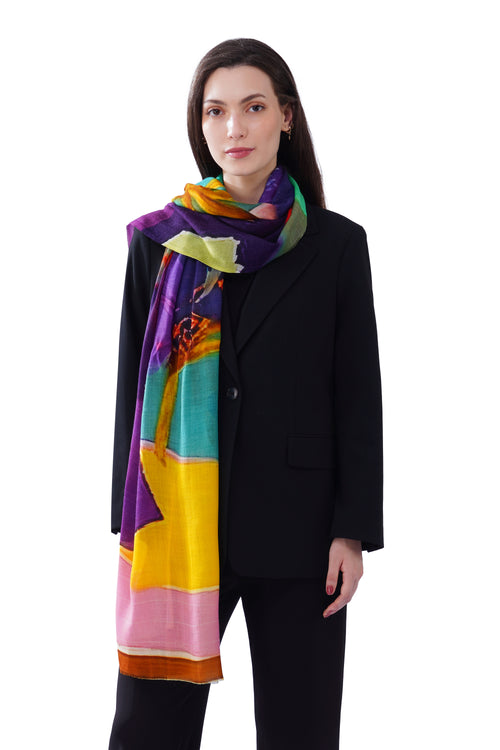 Women's Multi Colour Artistic Premium Cotton Stole