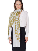 Women's White Contemporary Modal Printed Stole - Thumbnail 1