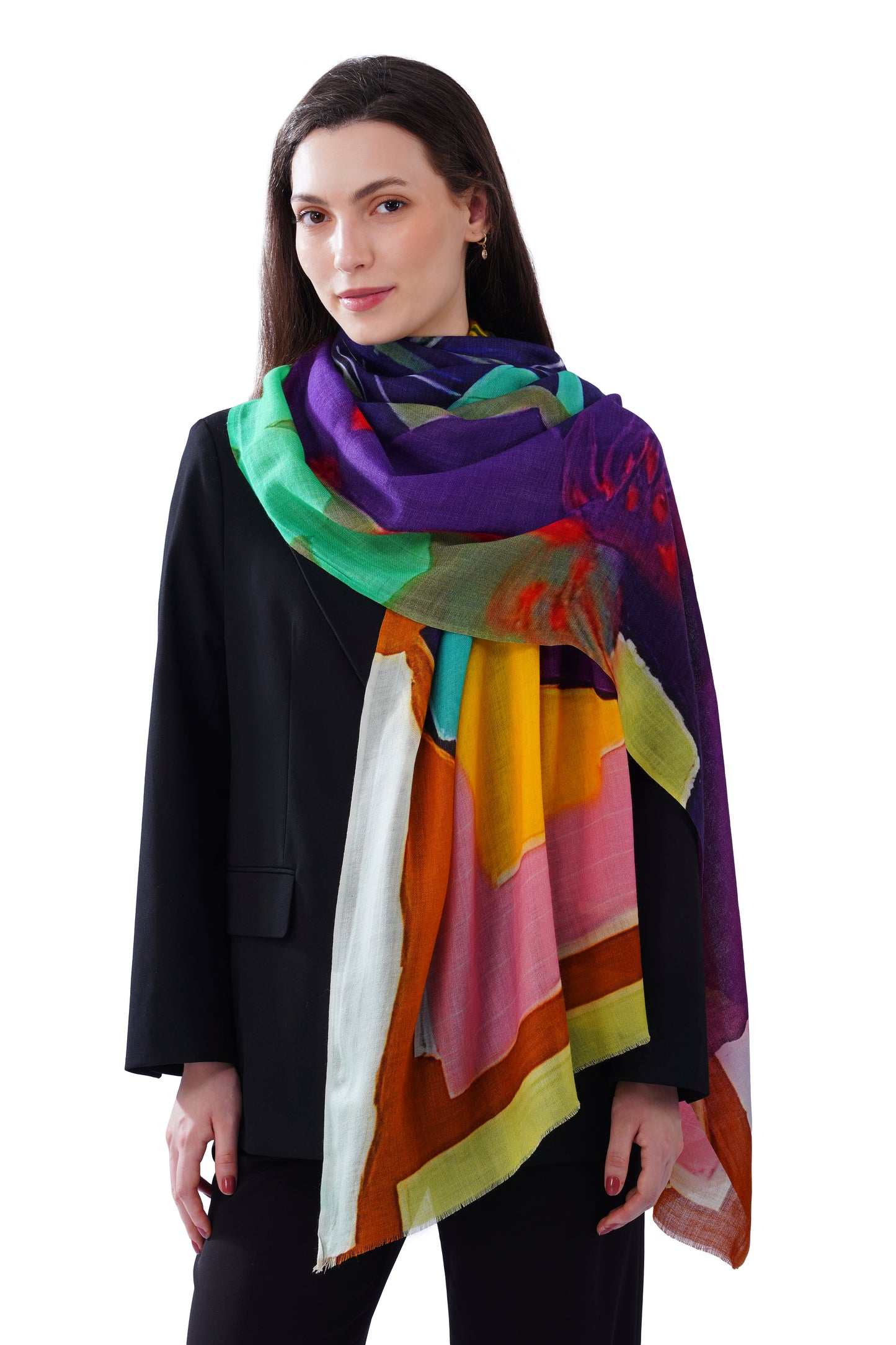 Women's Multi Colour Artistic Premium Cotton Stole