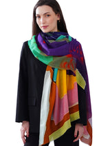 Women's Multi Colour Artistic Premium Cotton Stole - Thumbnail 1