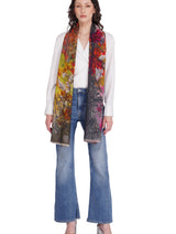 Toosh Moda Women's Vibrant Multi Colour Artistic Cotton Shawl - Thumbnail 1