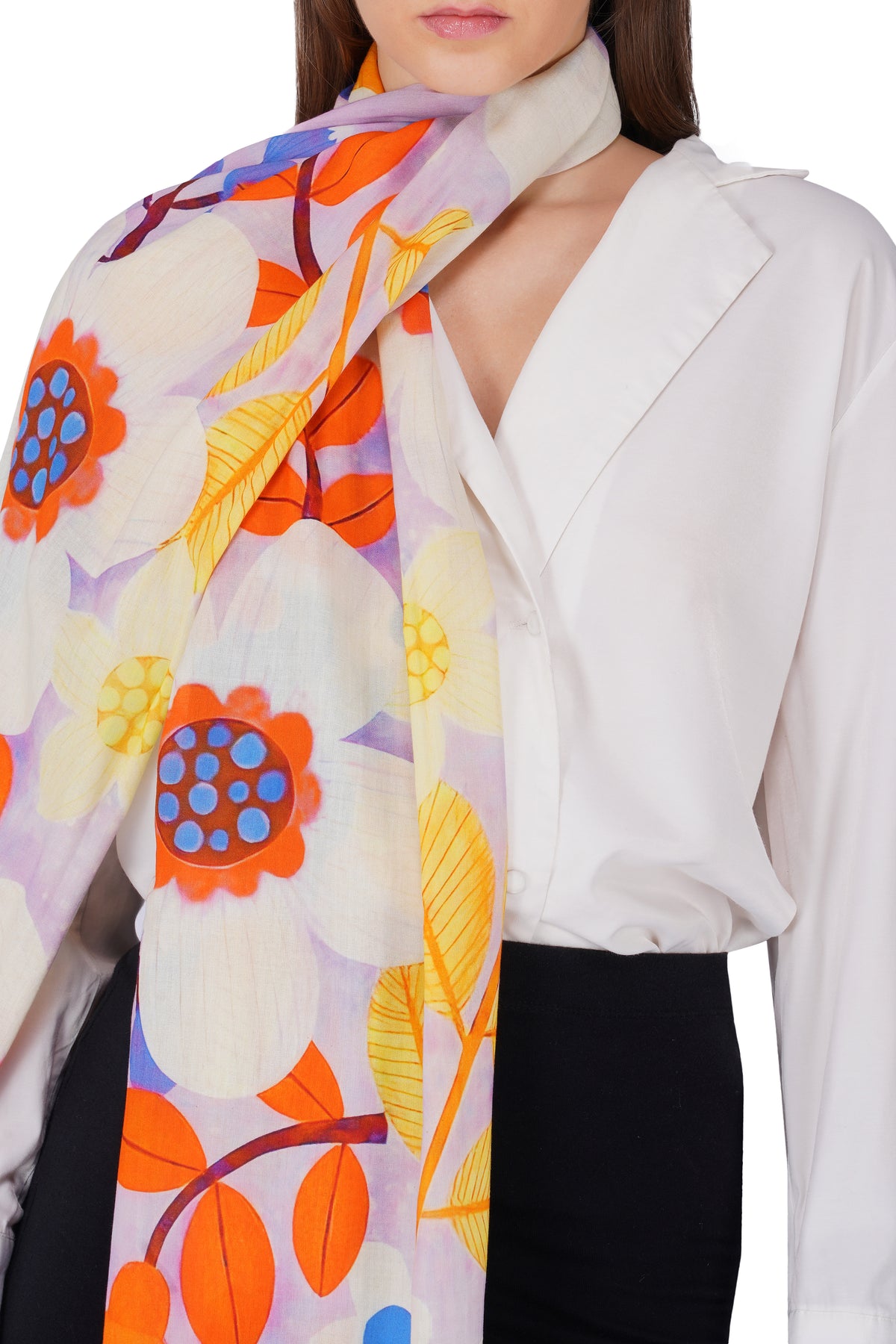 Women's Multi Colour Contemporary Modal Printed Stole - Image 4