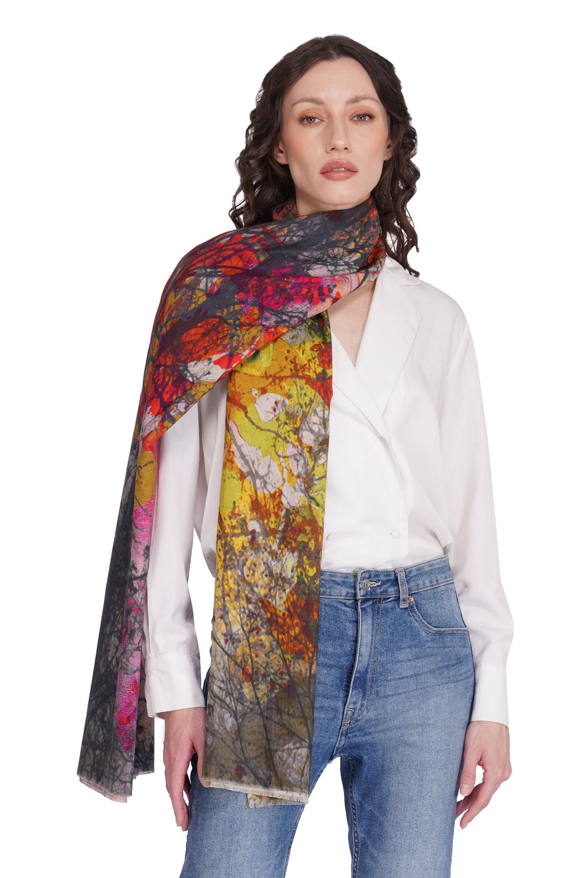 Toosh Moda Women's Vibrant Multi Colour Artistic Cotton Shawl - Image 2