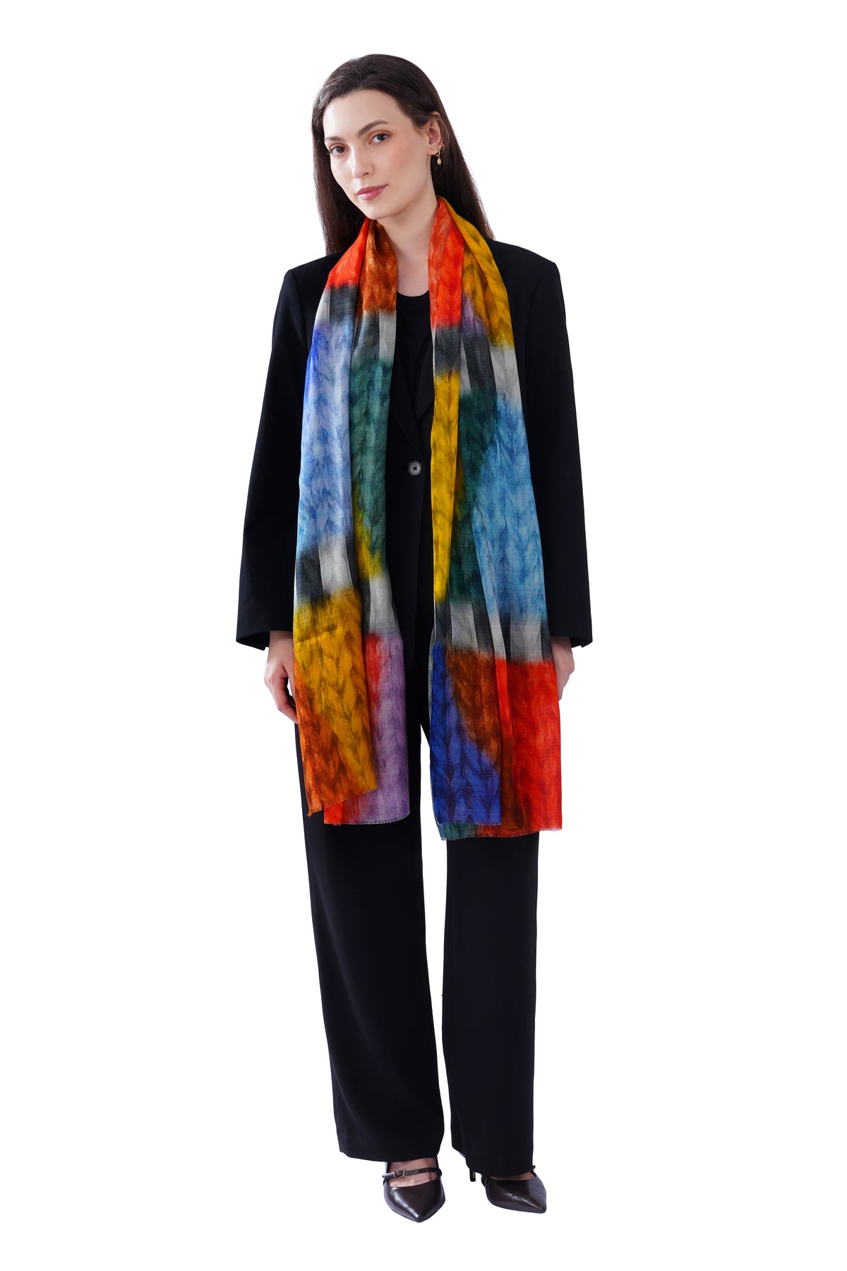 Women's Multi Colour Luxe Wool Printed Fashion Stole - Image 2