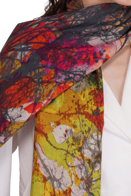 Toosh Moda Women's Vibrant Multi Colour Artistic Cotton Shawl