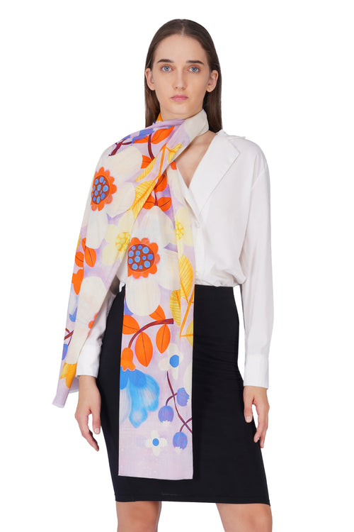 Women's Multi Colour Contemporary Modal Printed Stole