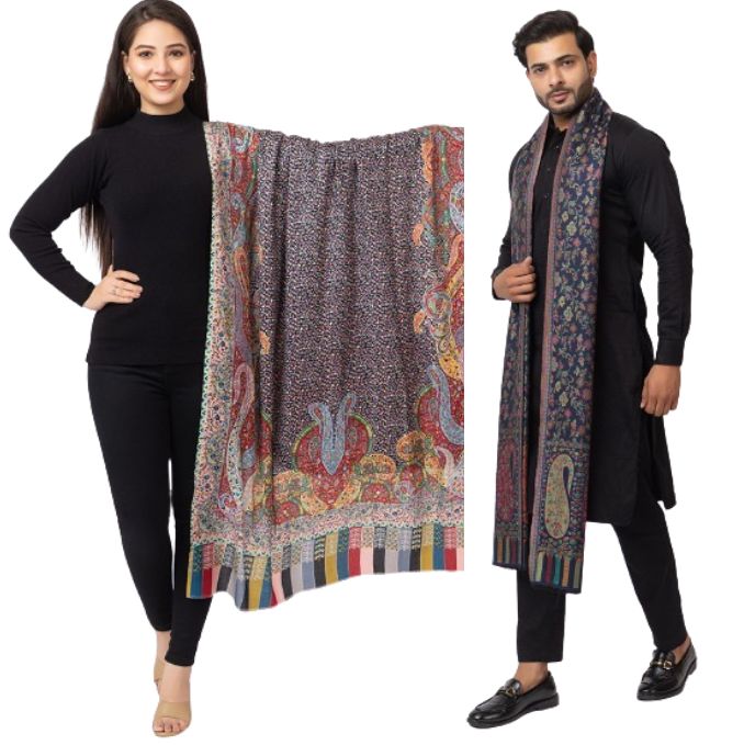 His And Her Set Of fine modal silk Digital Print Shawls and  Kani silky modal Shawl for (COMBO PACK)