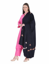 شالات نسائية شتوية جميلة ومزخرفة من Toosh Moda (أسود 100*200) - Thumbnail 2