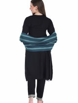 شالات نسائية شتوية تقليدية جميلة مزخرفة من توش مودا (أزرق 60*180) - Thumbnail 6