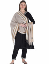شالات نسائية شتوية تقليدية جميلة مزخرفة من توش مودا (بيج 60*180) - Thumbnail 1