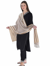 شالات نسائية شتوية تقليدية جميلة مزخرفة من توش مودا (بيج 60*180) - Thumbnail 3