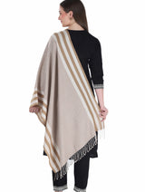 شالات نسائية شتوية تقليدية جميلة مزخرفة من توش مودا (بيج 60*180) - Thumbnail 5