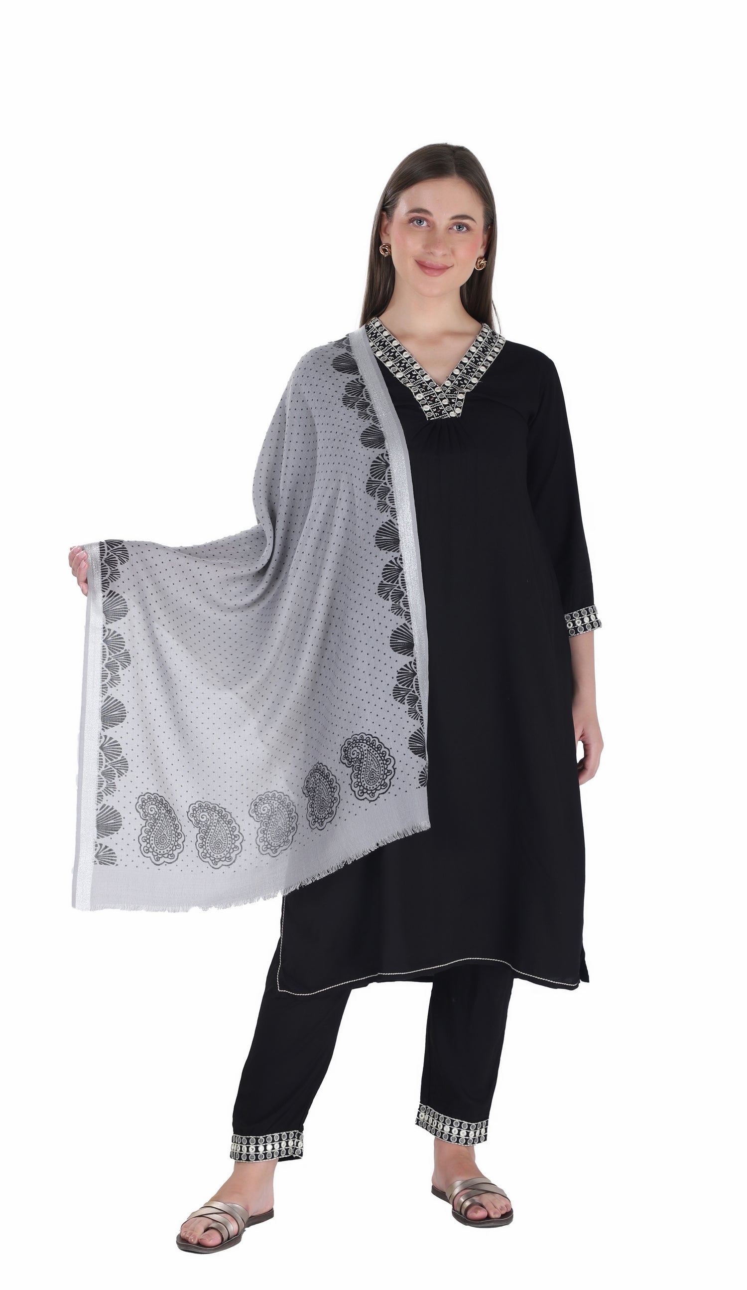 Zari border Beautiful Winter Wear Shawls