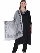 شالات نسائية شتوية جميلة ومزخرفة من Toosh Moda (رمادي 60*180) - Thumbnail 1