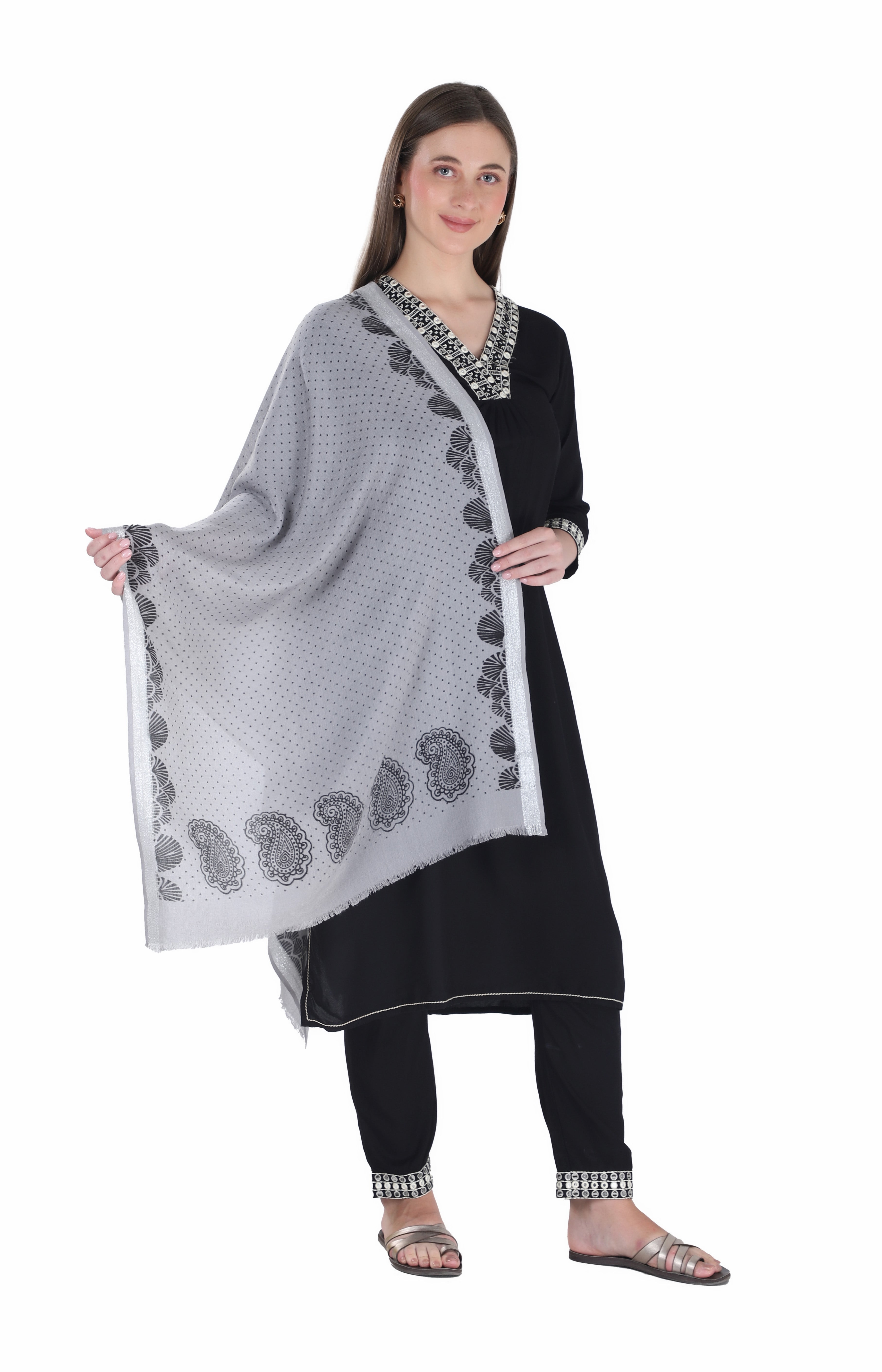 Zari border Beautiful Winter Wear Shawls