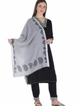 شالات نسائية شتوية جميلة ومزخرفة من Toosh Moda (رمادي 60*180) - Thumbnail 2