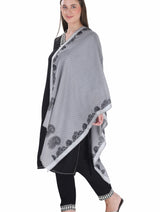 شالات نسائية شتوية جميلة ومزخرفة من Toosh Moda (رمادي 60*180) - Thumbnail 4