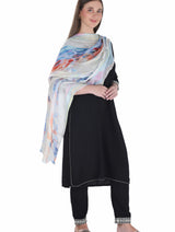 شالات نسائية شتوية عرقية جميلة مزخرفة من Toosh Moda (كريمي 160*180) - Thumbnail 2