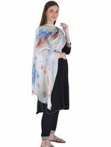 شالات نسائية شتوية عرقية جميلة مزخرفة من Toosh Moda (كريمي 160*180) - Thumbnail 3