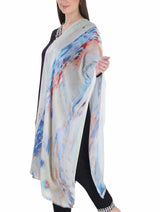 شالات نسائية شتوية عرقية جميلة مزخرفة من Toosh Moda (كريمي 160*180) - Thumbnail 4