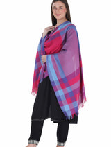 شالات نسائية شتوية عرقية جميلة مزخرفة من توش مودا (بنفسجي 60*180) - Thumbnail 4