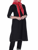 شالات نسائية شتوية جميلة ومزخرفة من Toosh Moda (أحمر 60*180) - Thumbnail 1